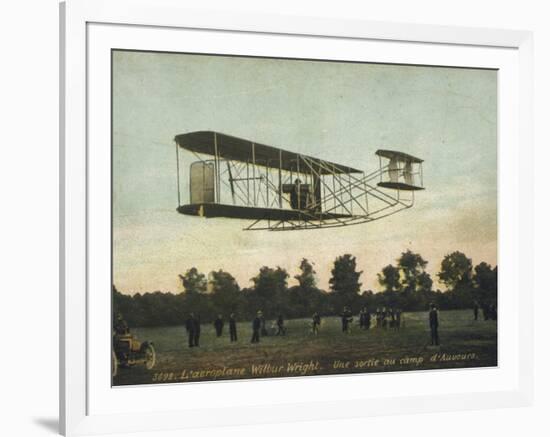 Beautiful Shot of Wilbur Wright Making a Demonstration Flight at Auvours-null-Framed Photographic Print