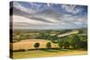 Beautiful Sky Above Summer Countryside, Raddon Hill, Crediton, Devon, England. Summer-Adam Burton-Stretched Canvas