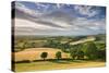 Beautiful Sky Above Summer Countryside, Raddon Hill, Crediton, Devon, England. Summer-Adam Burton-Stretched Canvas