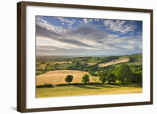 Beautiful Sky Above Summer Countryside, Raddon Hill, Crediton, Devon, England. Summer-Adam Burton-Framed Photographic Print