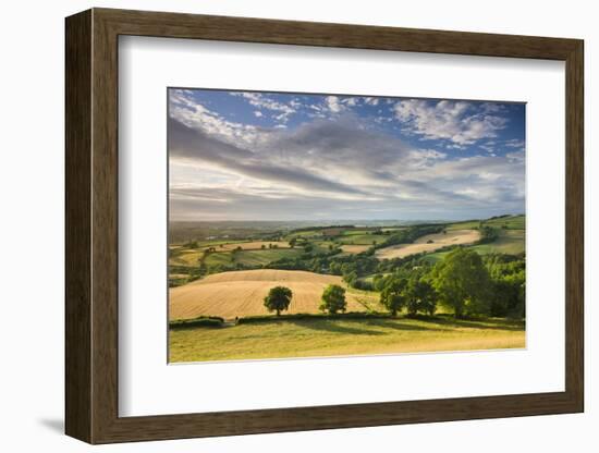 Beautiful Sky Above Summer Countryside, Raddon Hill, Crediton, Devon, England. Summer-Adam Burton-Framed Photographic Print