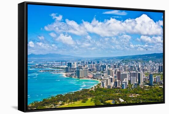 Beautiful Skyline of Oahu,Hawaii-Lorcel-Framed Stretched Canvas