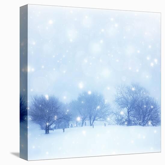 Beautiful Snowy Landscape-Anna Omelchenko-Stretched Canvas