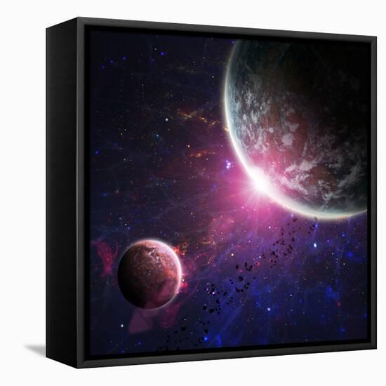 Beautiful Space Background-Forplayday-Framed Stretched Canvas