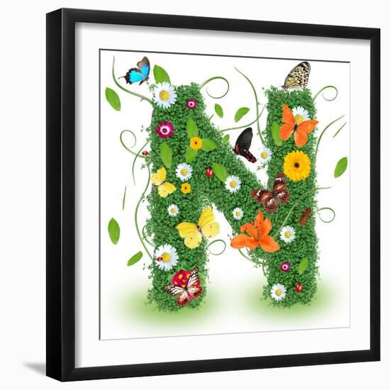 Beautiful Spring Letter "N"-Kesu01-Framed Premium Giclee Print