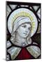 Beautiful Stained Glass Window Detail in 15Th Century Saxon Church Showing Faith-Veneratio-Mounted Photographic Print