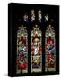 Beautiful Stained Glass Window in 15Th Century Saxon Church Depicting Resurrection of Jesus-Veneratio-Stretched Canvas