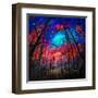 Beautiful Starry Sky Through Trees -Square-Valery Rybakow-Framed Art Print