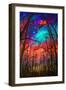 Beautiful Starry Sky Through Trees  -Vertical-Valery Rybakow-Framed Art Print