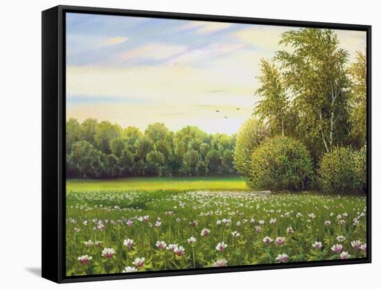 Beautiful Summer Landscape, Canvas, Oil-balaikin2009-Framed Stretched Canvas