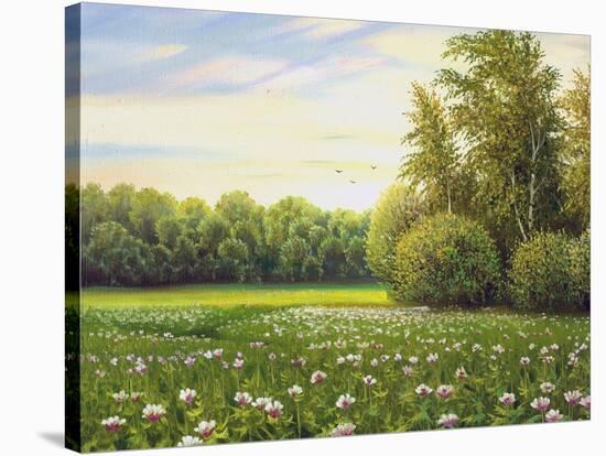 Beautiful Summer Landscape, Canvas, Oil-balaikin2009-Stretched Canvas