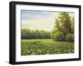 Beautiful Summer Landscape, Canvas, Oil-balaikin2009-Framed Art Print