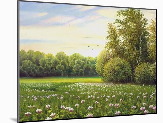 Beautiful Summer Landscape, Canvas, Oil-balaikin2009-Mounted Art Print