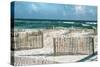 Beautiful Sunny Day with Big Waves and Puffy Clouds at White Sand Beach-forestpath-Stretched Canvas