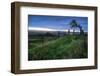 Beautiful Sunrise Dawn Landscape of Hills Overlooking Brightly Lit Town in Valley Below-Veneratio-Framed Photographic Print