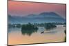 Beautiful Sunrise on Mekong River, Border of Thailand and Laos, Nongkhai Province,Thailand.-null-Mounted Photographic Print