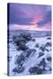 Beautiful Sunrise over a Frozen Snow Covered Moorland-Adam Burton-Stretched Canvas