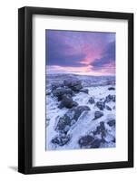 Beautiful Sunrise over a Frozen Snow Covered Moorland-Adam Burton-Framed Photographic Print