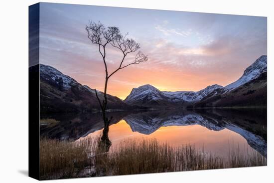 Beautiful Sunrise over Buttermere in the English Lake District-Tony Allaker-Stretched Canvas