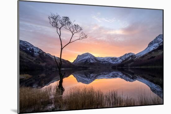 Beautiful Sunrise over Buttermere in the English Lake District-Tony Allaker-Mounted Photographic Print