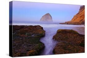 Beautiful Sunrise over Haystack Rock, Cape Kiwanda, Oregon Coast, Pacific Ocean, Pacific Northwest-Craig Tuttle-Stretched Canvas