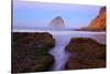 Beautiful Sunrise over Haystack Rock, Cape Kiwanda, Oregon Coast, Pacific Ocean, Pacific Northwest-Craig Tuttle-Stretched Canvas
