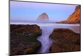 Beautiful Sunrise over Haystack Rock, Cape Kiwanda, Oregon Coast, Pacific Ocean, Pacific Northwest-Craig Tuttle-Mounted Photographic Print