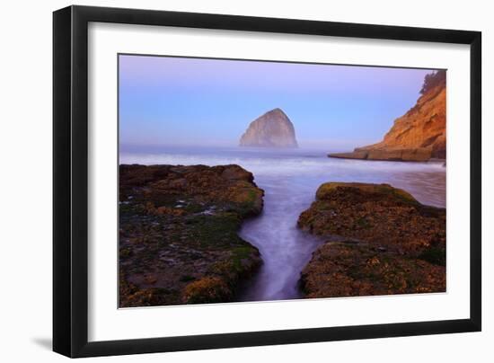 Beautiful Sunrise over Haystack Rock, Cape Kiwanda, Oregon Coast, Pacific Ocean, Pacific Northwest-Craig Tuttle-Framed Photographic Print