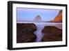 Beautiful Sunrise over Haystack Rock, Cape Kiwanda, Oregon Coast, Pacific Ocean, Pacific Northwest-Craig Tuttle-Framed Photographic Print