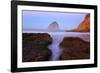 Beautiful Sunrise over Haystack Rock, Cape Kiwanda, Oregon Coast, Pacific Ocean, Pacific Northwest-Craig Tuttle-Framed Photographic Print