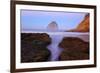 Beautiful Sunrise over Haystack Rock, Cape Kiwanda, Oregon Coast, Pacific Ocean, Pacific Northwest-Craig Tuttle-Framed Photographic Print