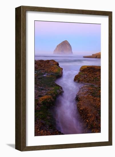 Beautiful Sunrise over Haystack Rock, Cape Kiwanda, Oregon Coast, Pacific Ocean, Pacific Northwest-Craig Tuttle-Framed Photographic Print