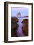 Beautiful Sunrise over Haystack Rock, Cape Kiwanda, Oregon Coast, Pacific Ocean, Pacific Northwest-Craig Tuttle-Framed Photographic Print