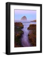 Beautiful Sunrise over Haystack Rock, Cape Kiwanda, Oregon Coast, Pacific Ocean, Pacific Northwest-Craig Tuttle-Framed Photographic Print