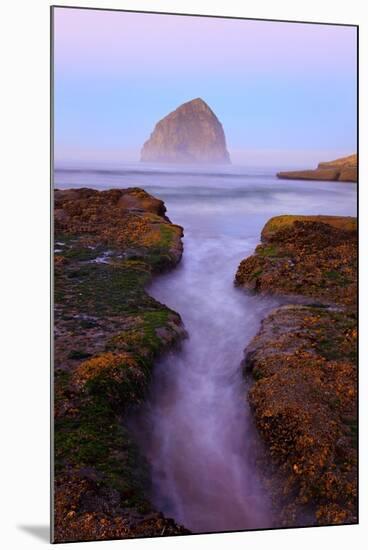 Beautiful Sunrise over Haystack Rock, Cape Kiwanda, Oregon Coast, Pacific Ocean, Pacific Northwest-Craig Tuttle-Mounted Photographic Print