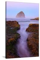Beautiful Sunrise over Haystack Rock, Cape Kiwanda, Oregon Coast, Pacific Ocean, Pacific Northwest-Craig Tuttle-Stretched Canvas