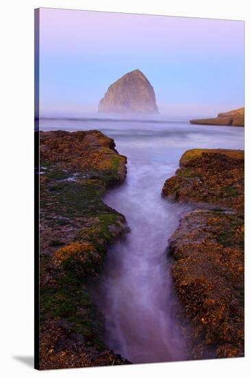 Beautiful Sunrise over Haystack Rock, Cape Kiwanda, Oregon Coast, Pacific Ocean, Pacific Northwest-Craig Tuttle-Stretched Canvas