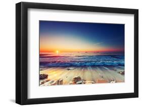 Beautiful Sunrise over the Horizon,-Valentin Valkov-Framed Photographic Print