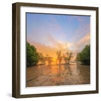 Beautiful Sunrise over the Tropical Beach, Thailand. Vacation and Background Concept-Hanna Slavinska-Framed Photographic Print