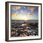 Beautiful Sunset at Atlantic Ocean. Tenerife, Canary Islands-Roman Sigaev-Framed Photographic Print