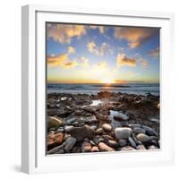 Beautiful Sunset at Atlantic Ocean. Tenerife, Canary Islands-Roman Sigaev-Framed Photographic Print