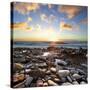 Beautiful Sunset at Atlantic Ocean. Tenerife, Canary Islands-Roman Sigaev-Stretched Canvas