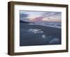 Beautiful sunset colours over the beach at low tide at Mundesley, Norfolk, England, United Kingdom,-Jon Gibbs-Framed Photographic Print