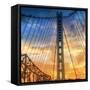 Beautiful Sunset Crossing Bay Bridge, Oakland-Vincent James-Framed Stretched Canvas
