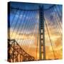 Beautiful Sunset Crossing Bay Bridge, Oakland-Vincent James-Stretched Canvas