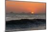 Beautiful Sunset Landscape with View to the Sea and Beautiful Mountains on the Back, Ipanema Beach,-Vitor Marigo-Mounted Photographic Print