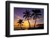 Beautiful Sunset on a Hawaiin Beach with Palm Trees-jdross75-Framed Photographic Print