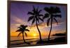 Beautiful Sunset on a Hawaiin Beach with Palm Trees-jdross75-Framed Photographic Print