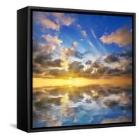 Beautiful Sunset on the Sea. Beautiful Seascape-Oleh Honcharenko-Framed Stretched Canvas