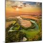 Beautiful Sunset over Czech Valley Reservoir in the Litice Suburban District of Pilsen. Aerial View-Kletr-Mounted Photographic Print